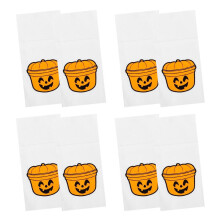 8-piece Halloween cutlery bags, paper, pumpkin pattern