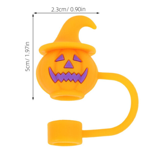 4 Halloween silicone straw caps for drinks 1