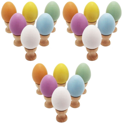 3 Sets Plastik-Ostereier mit Halter 2
