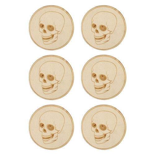 6 Halloween Skull Coasters with Heat Insulation 1