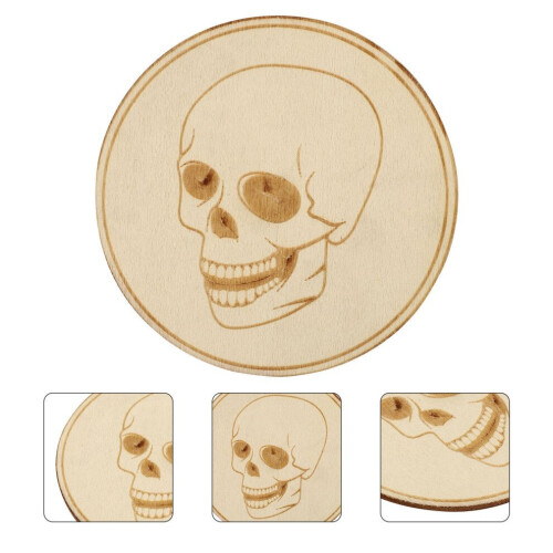 6 Halloween Skull Coasters with Heat Insulation 2