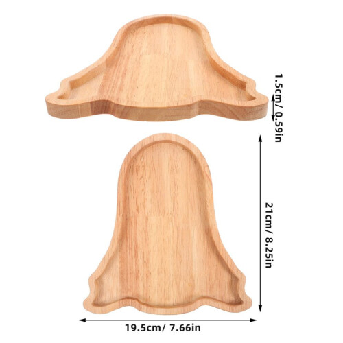 Halloween Ghost-Shaped Wooden Board Snack Serving Platter 1