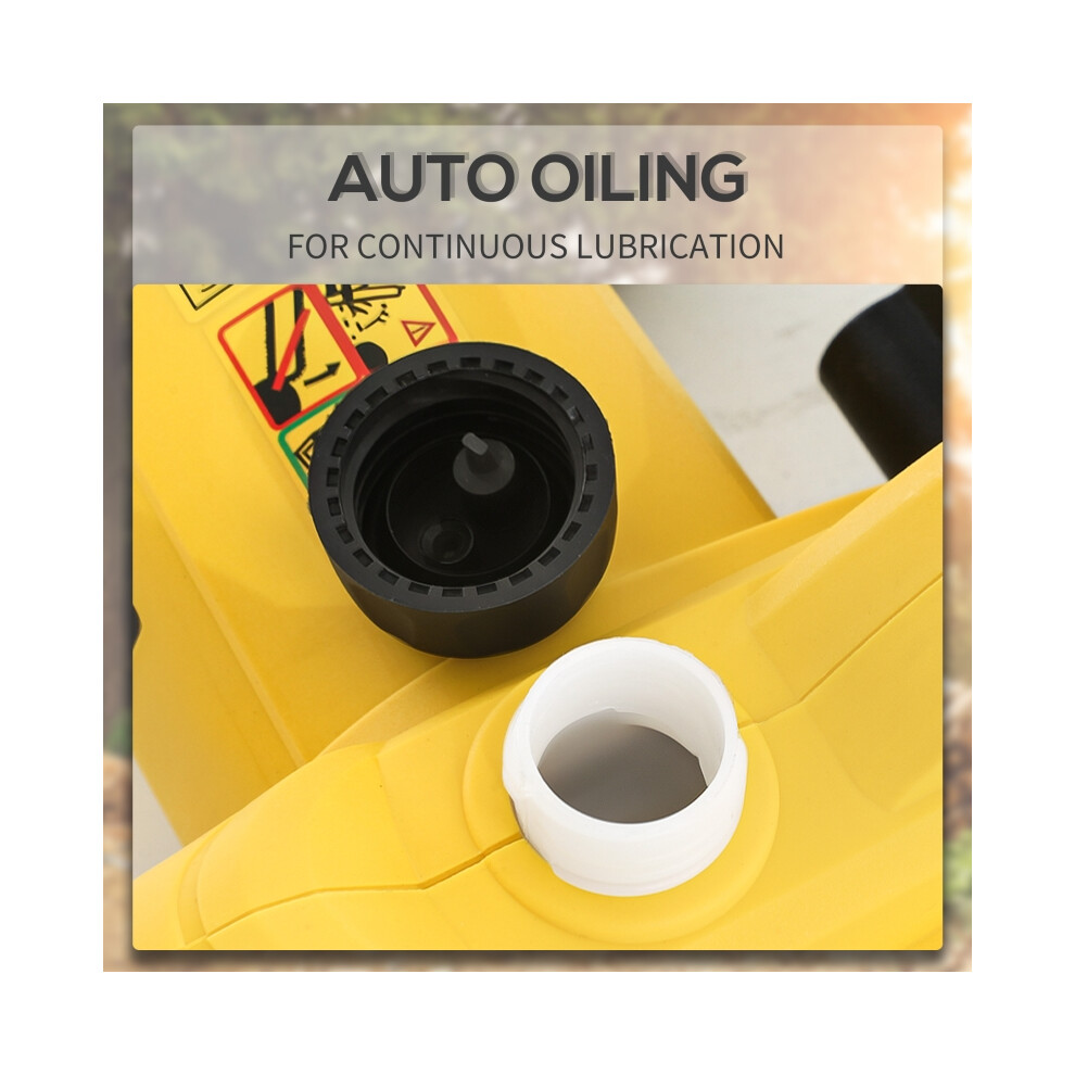 Garden Electric Chainsaw 2000W 16" Aluminium Blade Corded Chain Saw for Tree Cutting Auto Chain Lubrication 7250rpm Yellow-image-OPC-PMXZGQX-NEW