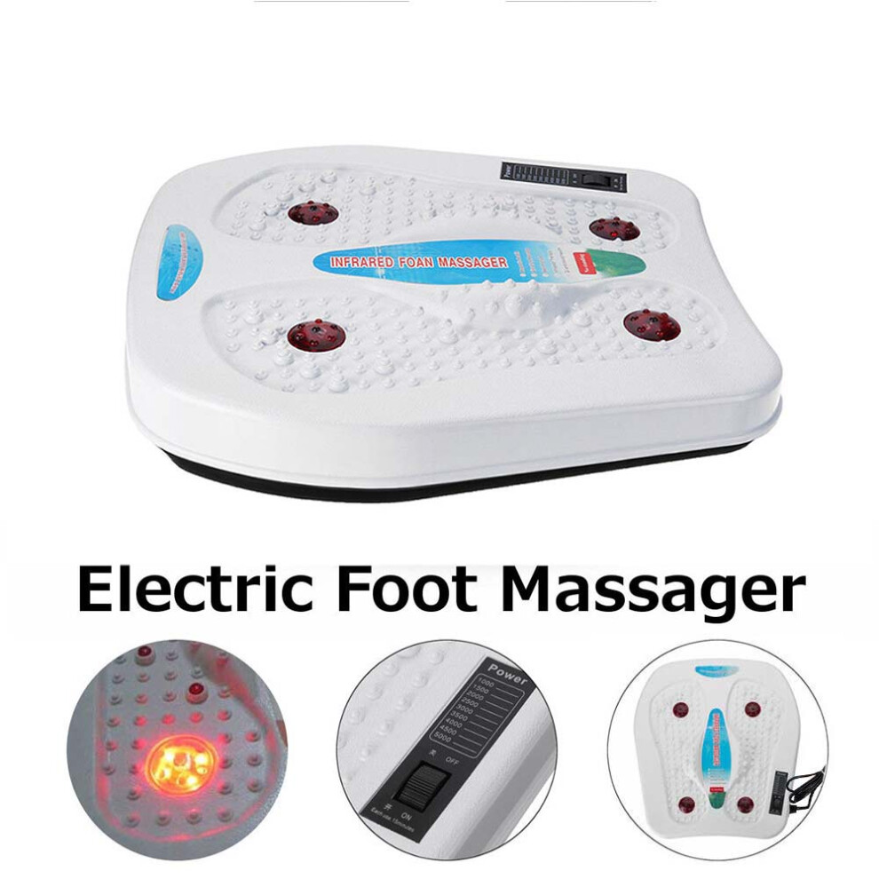White Foot Legs Vibration Blood Circulation Booster Feet Massager Heating Pain Relief