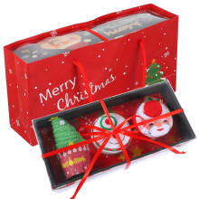 2 Sets bestickte Waschlappen aus Baumwolle als Weihnachtsgeschenk