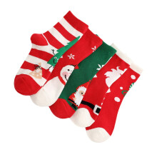 Lot de 5 paires de chaussettes de Noël chaudes mi-mollet à motifs de dessins animés, en coton