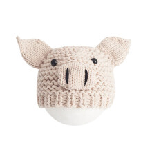 Strickmütze für Babys in Beige mit Muster