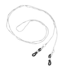 Brillenkette aus Bambus mit Scharnier, silbernes Brillenband – Brillenhalter