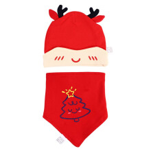 2 Sets Baby-Strickmütze Weihnachtsdreieckschal