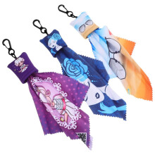 3 porte-clés en microfibre pour lunettes