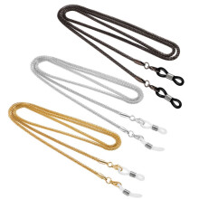 3-teilige Brillenkette mit Halter, Brillenaccessoires Gold Silber