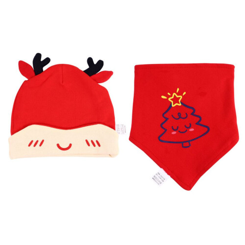 2 sets gebreide babymutsjes, kerstdriehoeksjaals 1