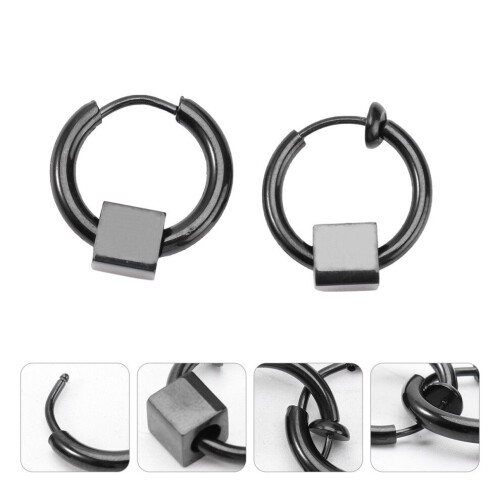 2-piece punk style drop earrings 2