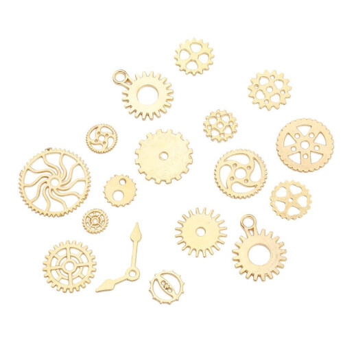 1-pack guldfärgad legering steampunk-hänge för klocka