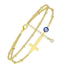 Damesenkelbandje, tweelaags met hanger voor vrouwen