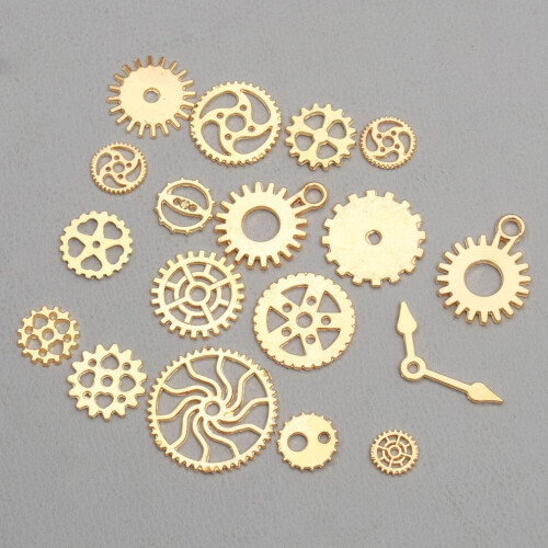 1-pack guldfärgad legering steampunk-hänge för klocka 1