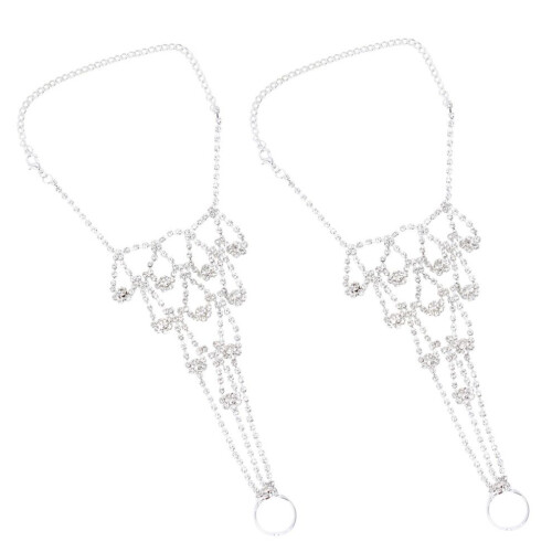 2 anklets 31x13x0.5 cm silver