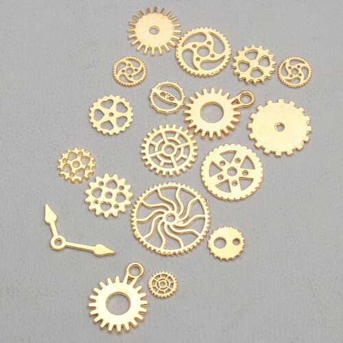1-pack guldfärgad legering steampunk-hänge för klocka 2
