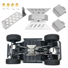 Edelstahl RC-Chassis-Schutzhülle für AXI SCX10 III, 8mm-Stecker, Silber/Gelb