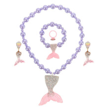 1 set baby sjöjungfru smycken armband halsband ring örhängen