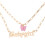 Collier pendentif en acrylique, collier à deux rangs, or bébé 1