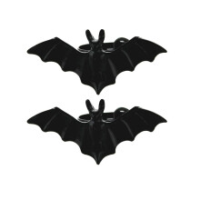 3 verstellbare Halloween-Fledermausringe aus Kunststoff