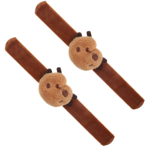 2er-Pack Plüsch-Capybara-Klatscharmbänder als Geschenk für Kinder