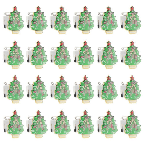 75 kerstglitterbadges met LED-broches