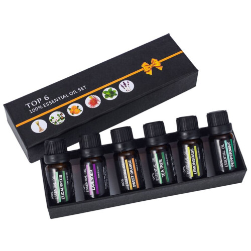 6-piece aromatherapy set with natural oils for 1