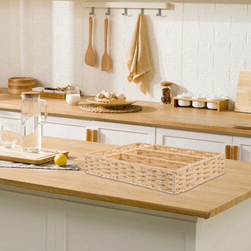Besticklåda Vävd Elegant Beige 1 2