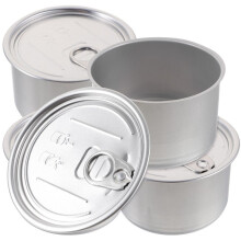 4 boîtes de nourriture pour chats, en aluminium argenté