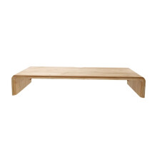 Bamboe monitorstandaard, houtkleur, met plank voor thuisgebruik, 1 set