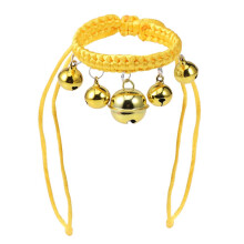 Handgjort nylonhalsband för smådjur, gult, storlek 1