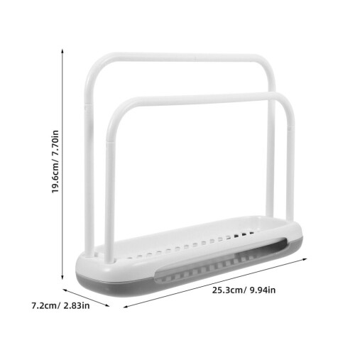 Removable towel rack with 2 slots for dish towels (white) 2
