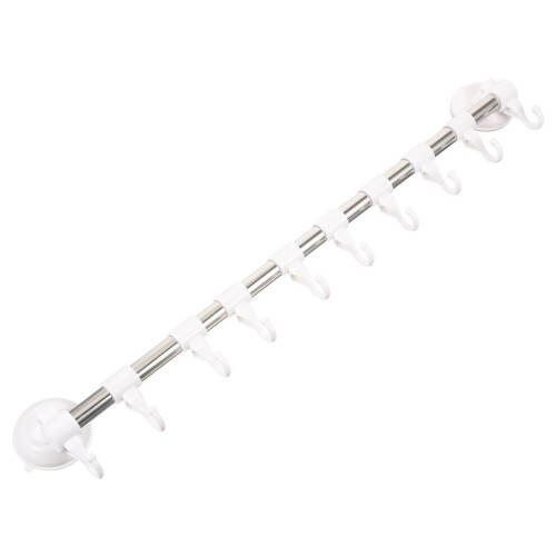 2 Adjustable Towel Holders with Suction Cups and 10 Hooks 1