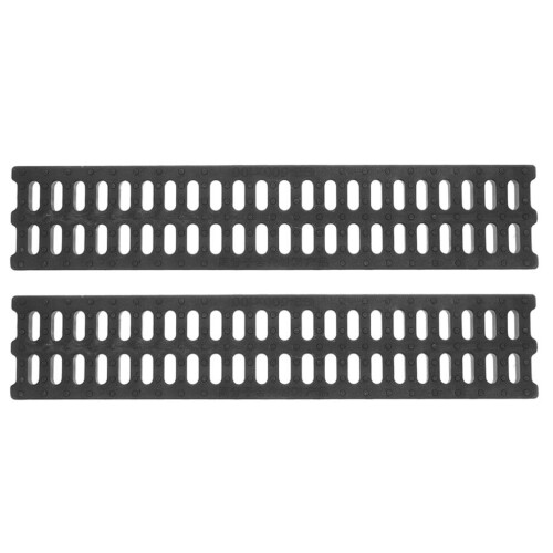 2pcs Robust Plastic Grate Rectangular Floor Drain Outdoor
