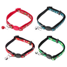 4 justerbara hundhalsband med julmotiv och klockor