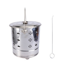 2-flammige Behälter für Gartenbackofen (silber)