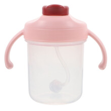 Auslaufsichere Trinkflasche mit Strohhalmdeckel und Griffen, 300 ml