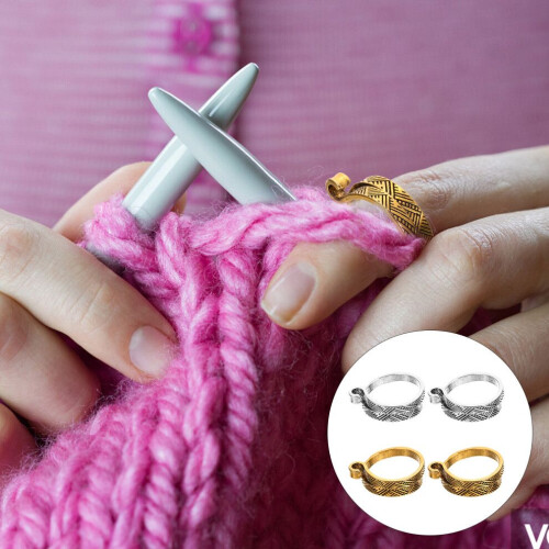 4 Stück dekorative Häkelringe Strickzubehör Fingerhüte 2