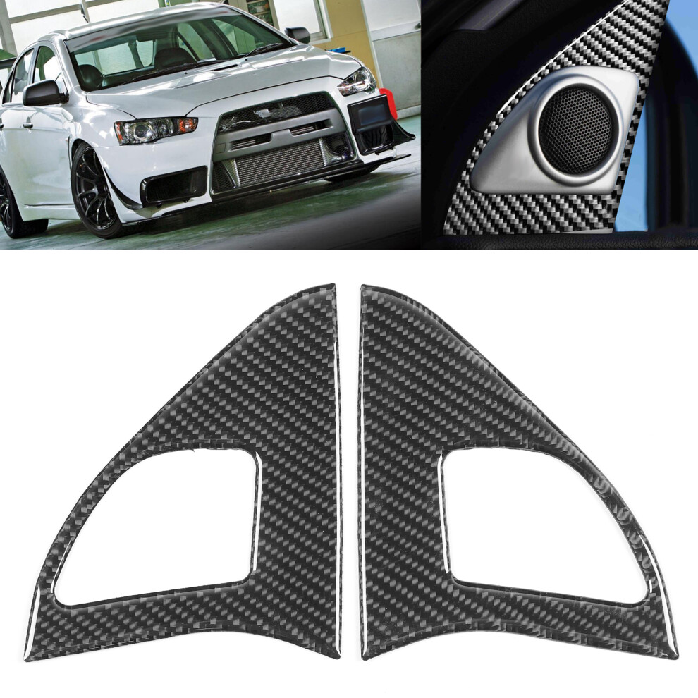 2Pcs Carbon Fiber Inner Door Speaker Cover Fit Lancer De Es 2008-2016 4991360513544