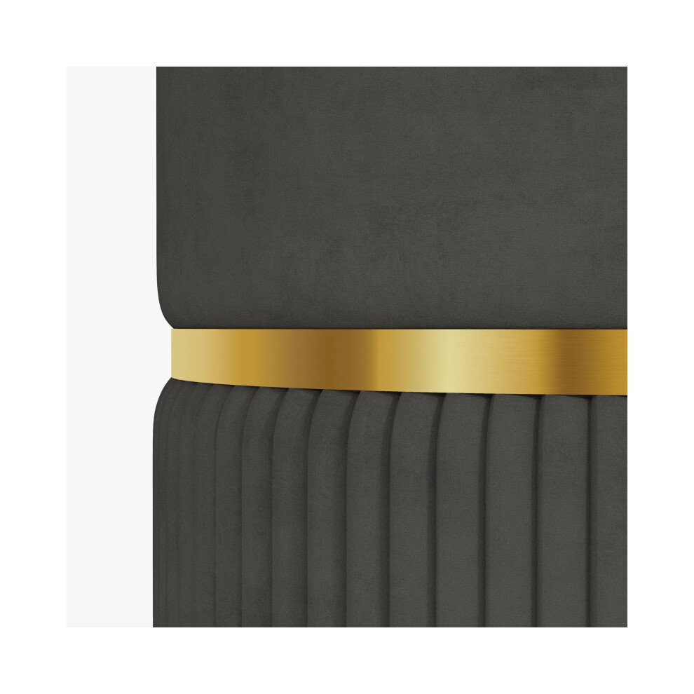 Grey Velvet-Feel Storage Ottoman with Sleeper Function - Elegant Footstool with Large Storage Capacity Modern Look-image-OPC-PMXZZWZ-NEW