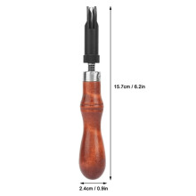 Premium verstellbares Holzgriff-Leder-Nutwerkzeug mit V-Nut-Messer