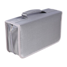 Mercerisierte CD-Tasche für 128 CDs, groß, tragbar (grau)