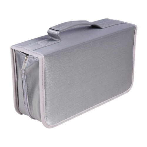 Mercerized, 128-piece CD bag, large, portable (grey)
