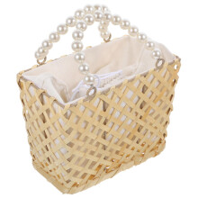 Geweven opbergmand met regendruppelmotief, beige, 1 set