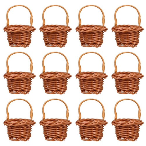 12 mini blomkorgar, flätade dekorativa korgar 1
