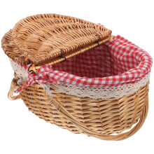 picknickmand met handvatten en gevlochten wilgentakken