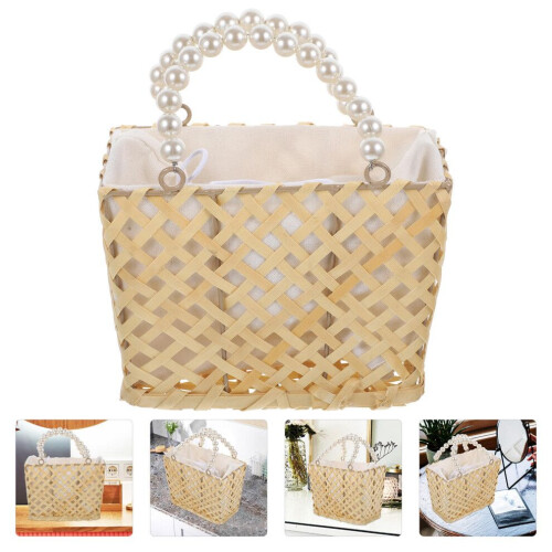 Raindrops vävd förvaringskorg beige 1 set 2