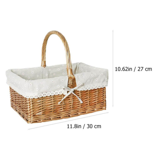 Cesta de mimbre para picnic con forro 1